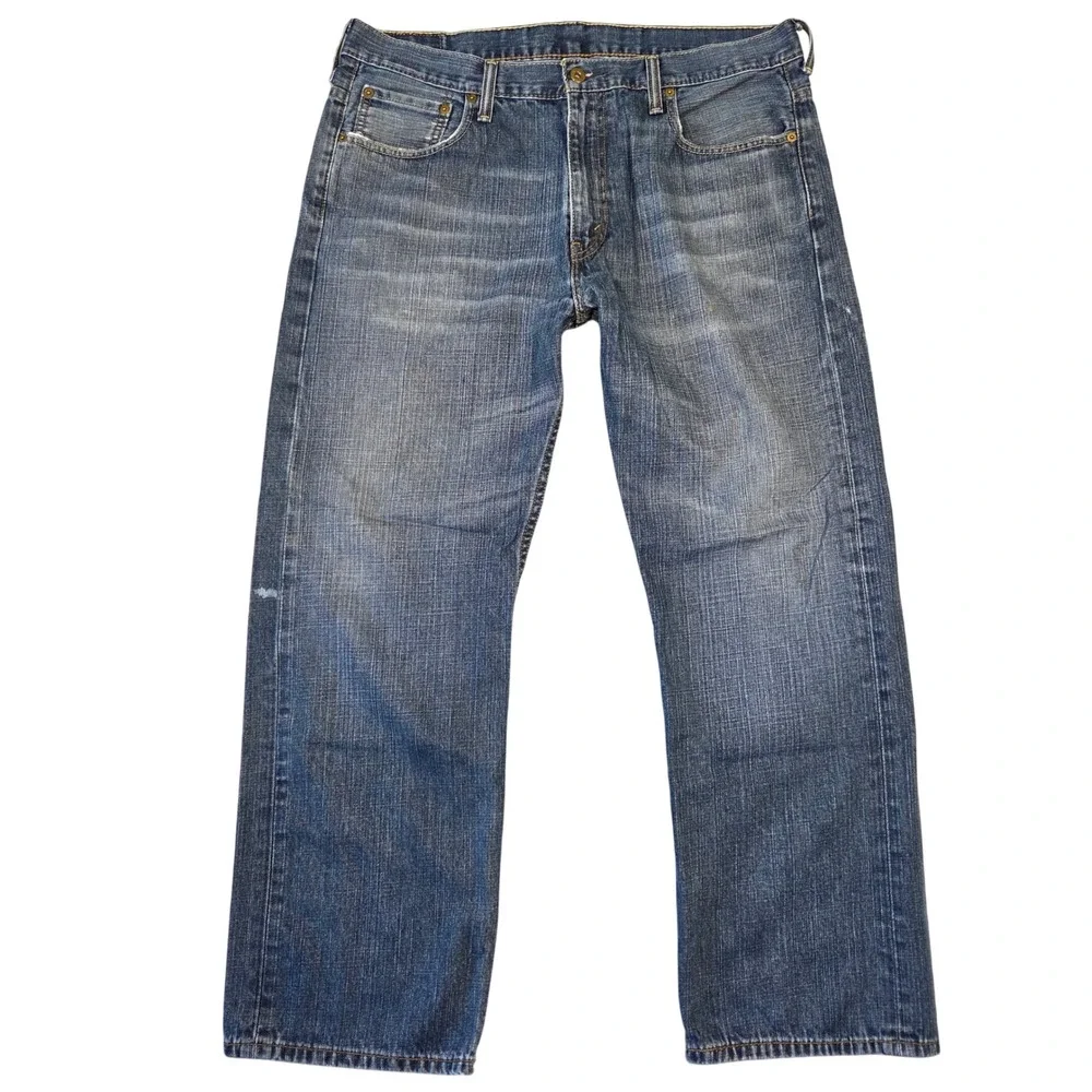 Levis 569 Jeans Mens 36x30 Denim Jeans Distressed Relaxed‎ Fit Y2k Punk Everyday